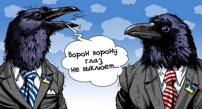украинская политика в карикатурах Ворон ворону глаз не выклюет