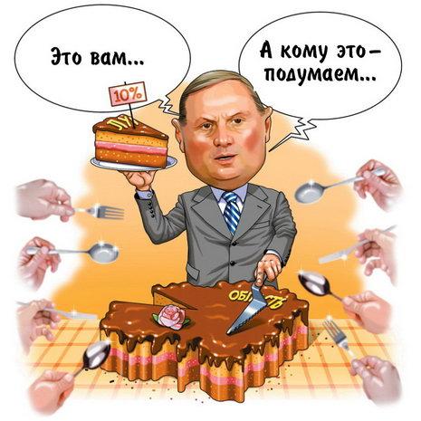 украинская политика в карикатурах Александр Ефремов делит бюджетный пирог