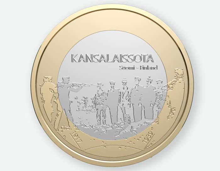 Финляндия монета с изображением расстрела
