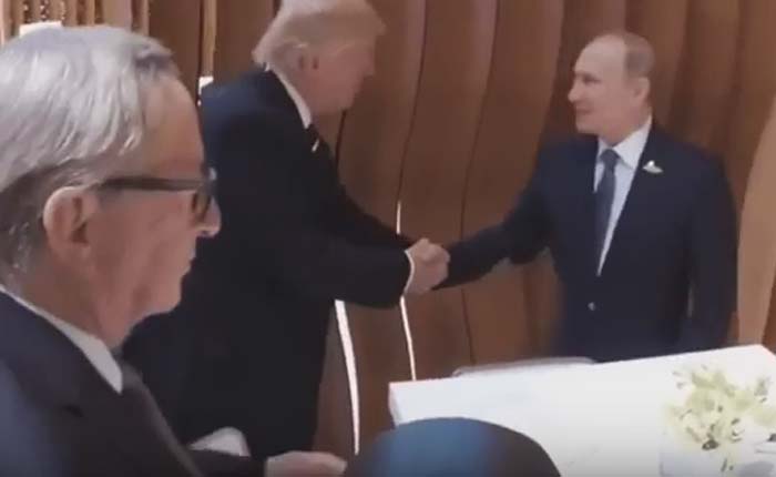 рукопожатие Путина и Трампа на саммите G20