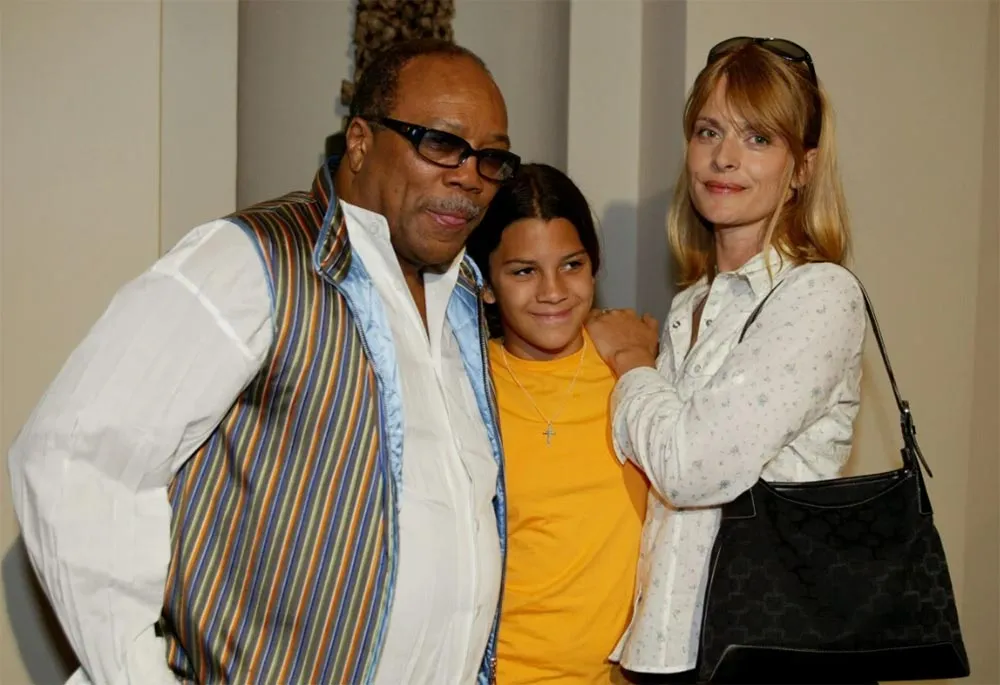 Настасья Кински и Куинси Джонс с дочерью 