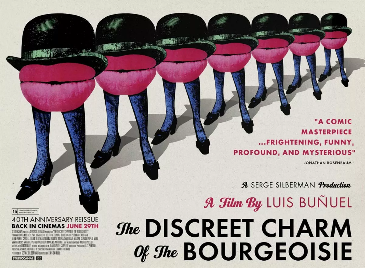 Постер фильма Луиса Бунюэля Скромное обаяние буржуазии Постер фильма Луиса Бунюэля Скромное обаяние буржуазии
