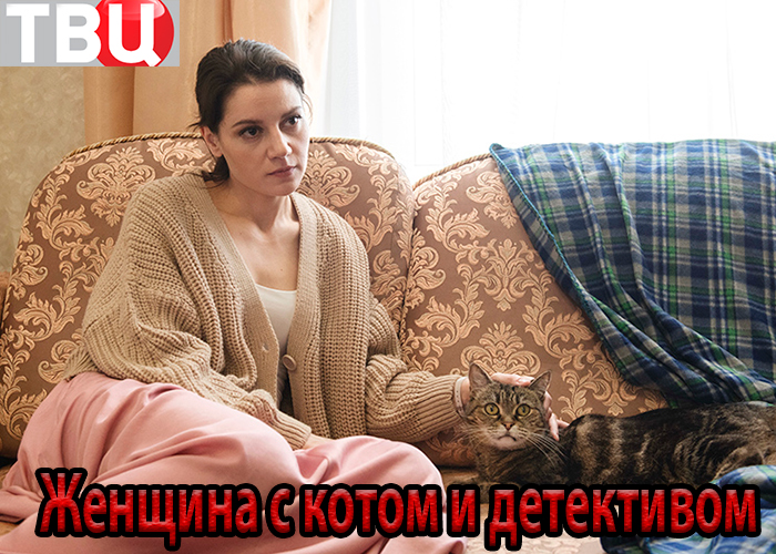 постер Женщина с котом и детективом
